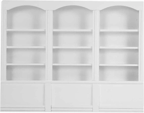 Dollhouse Wooden Bookshelf, 1:12 Scale Display Cabinet Bookcase Doll House Furniture Decoration Accessory Bicyclelight Doll Accessories(White¡ê?