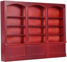 Dollhouse Wooden Bookshelf, 1:12 Scale Display Cabinet Bookcase Doll House Furniture Decoration Accessory Kneepad Doll Accessories(Red Brown¡ê?