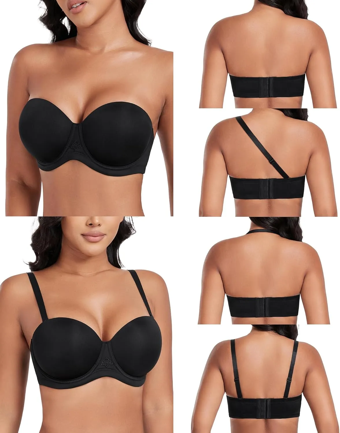 DotVol Women's Multiway Strapless Bra Full Figure Underwire Contour Beauty Back Plus Size Bra