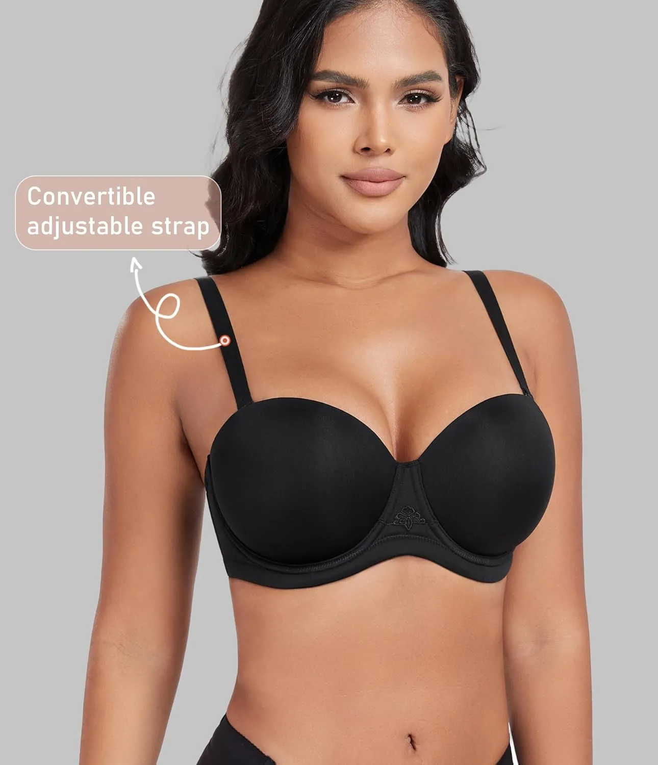 DotVol Women's Multiway Strapless Bra Full Figure Underwire Contour Beauty Back Plus Size Bra