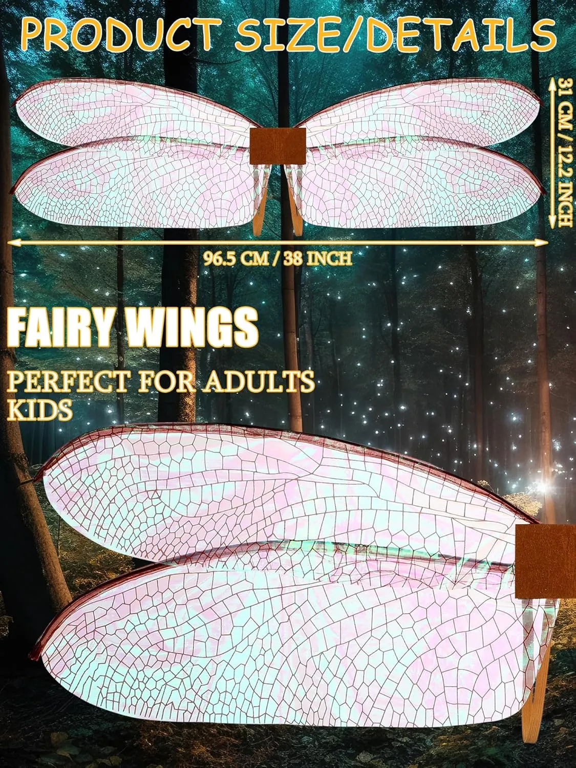 Dragonfly Wings for Adults Halloween Fairy Dragonfly Wings Costume Large Cosplay Dress up Festive Party Favor