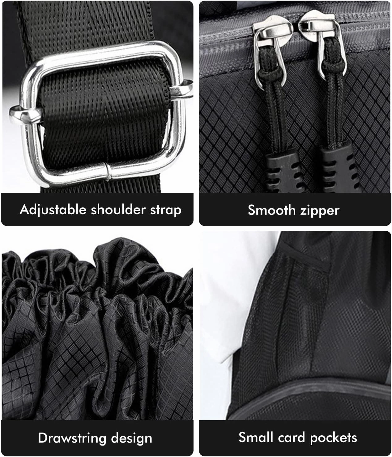 Drawstring Backpack Waterproof with Mesh PocketsString Bag Sackpack Nylon Gym Bag for Swim Sport Hiking Travel Beach,Lightweight Large,1