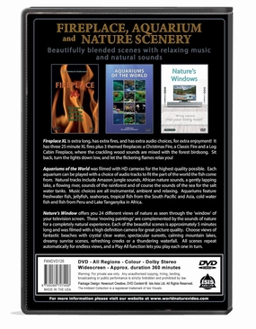 DVD Box Set - Fireplaces, Aquariums and Natural Scenery - 3 DVDs with Aquarium, Fireplace and Nature Landscapes Scenes