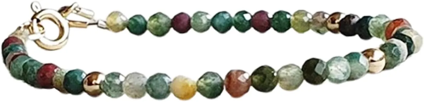 Eagle Eye Agate 3-3.5mm Round Shape Faceted Cut Beads 7 inch Gold Plated Clasp Bracelet for men, women, unisex. Link Chain Stacking Bracelet.|FIZA_LINK_02385