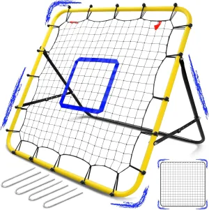 Eastgoing Baseball and Softball Rebounder Net,Baseball Pitching Net with Pitching Target,Multi-Angle Bounce Back Net for Volleyball Rebounder, Soccer Rebounder