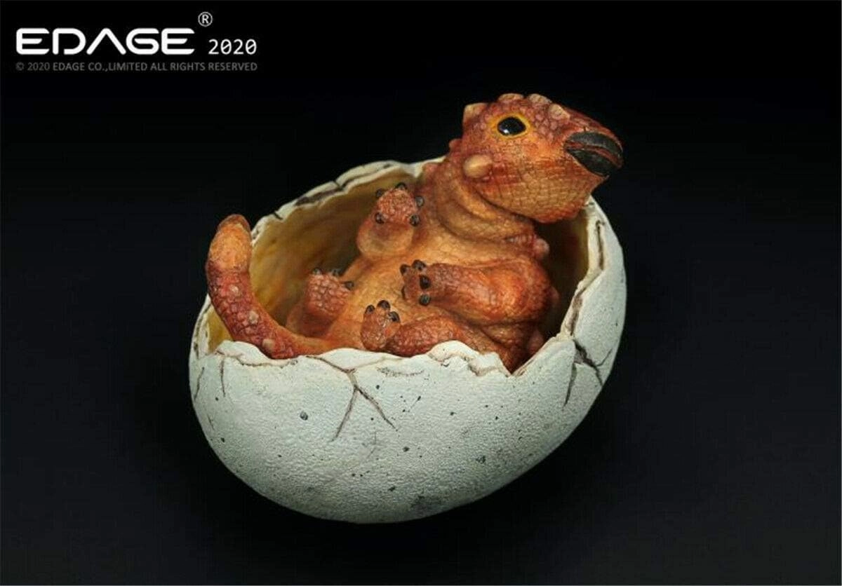 EDAGE Ankylosaurus Baby Egg Figure Jurassic Ankylosauridae Dinosaur Realistic Animal Models Educational Painted Figure Toys Dinos Collector Decor Gift Birthday for Adult (Red)