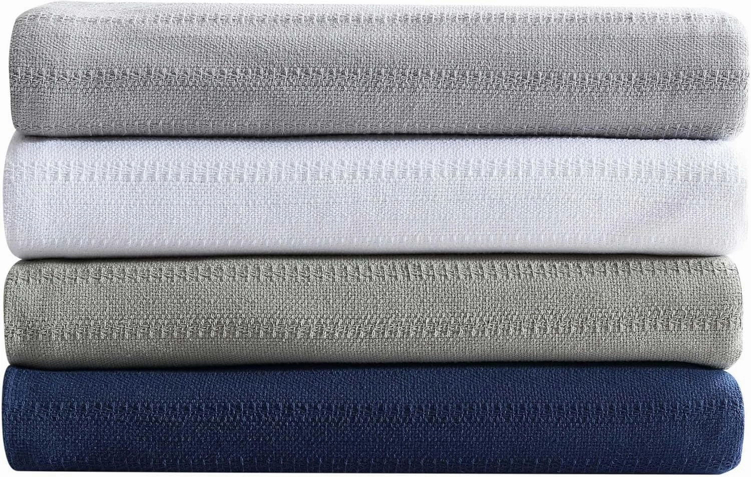 Eddie Bauer - Queen Blanket, Premium Cotton Variegated Weave Bedding, Striped Home Decor, Oeko-Tex Certified (Variegated Weave Stripe Grey, Queen)