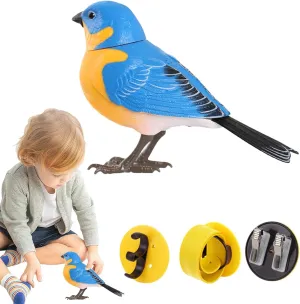 Electric Singing and Chirping Bird Toy, Interactive Bird Decoration, Motion and Sound Activated, Battery Operated Simulation Desk Pets