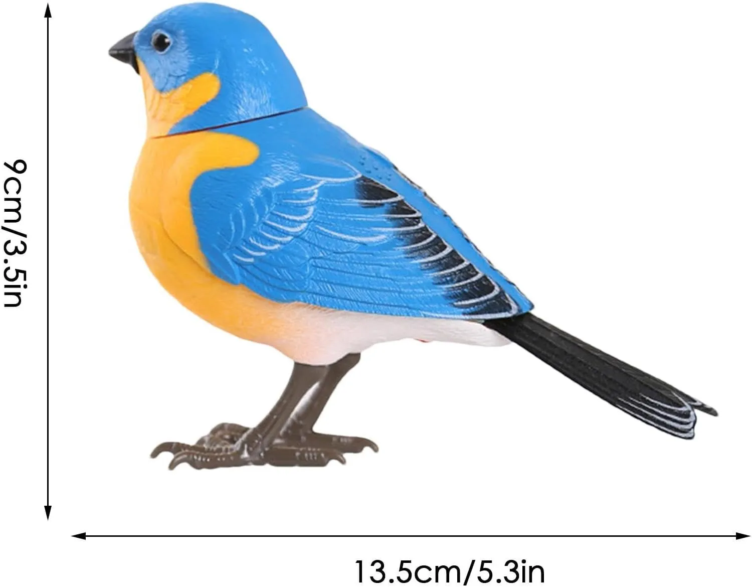 Electric Singing and Chirping Bird Toy, Interactive Bird Decoration, Motion and Sound Activated, Battery Operated Simulation Desk Pets