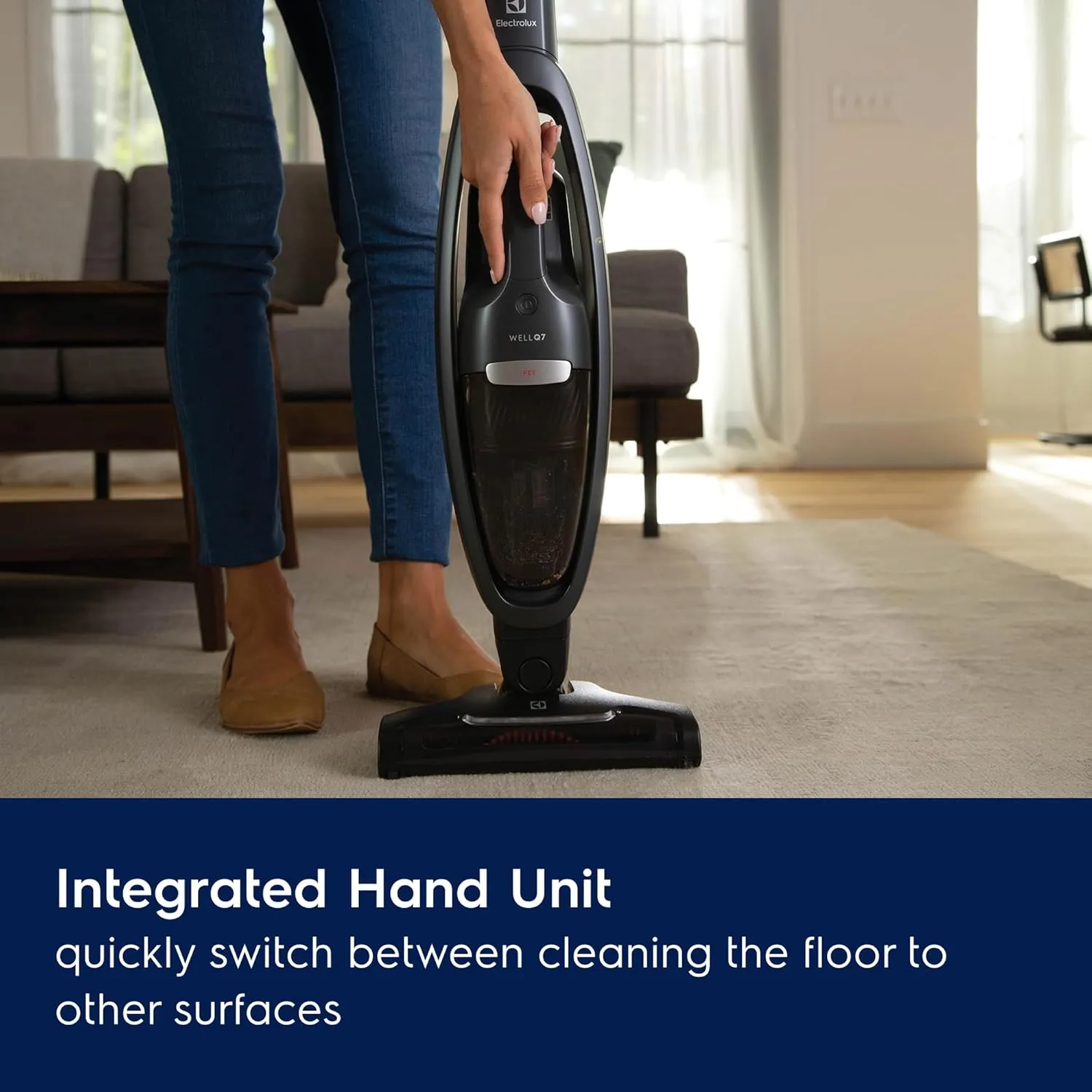 Electrolux WellQ7 Pet Cordless 2-in-1 Vacuum Cleaner with Motorized PetPro  Nozzle for Easy Pet Hair Removal, 50-Minute Run Time, 2 Power Modes, Shale Gray