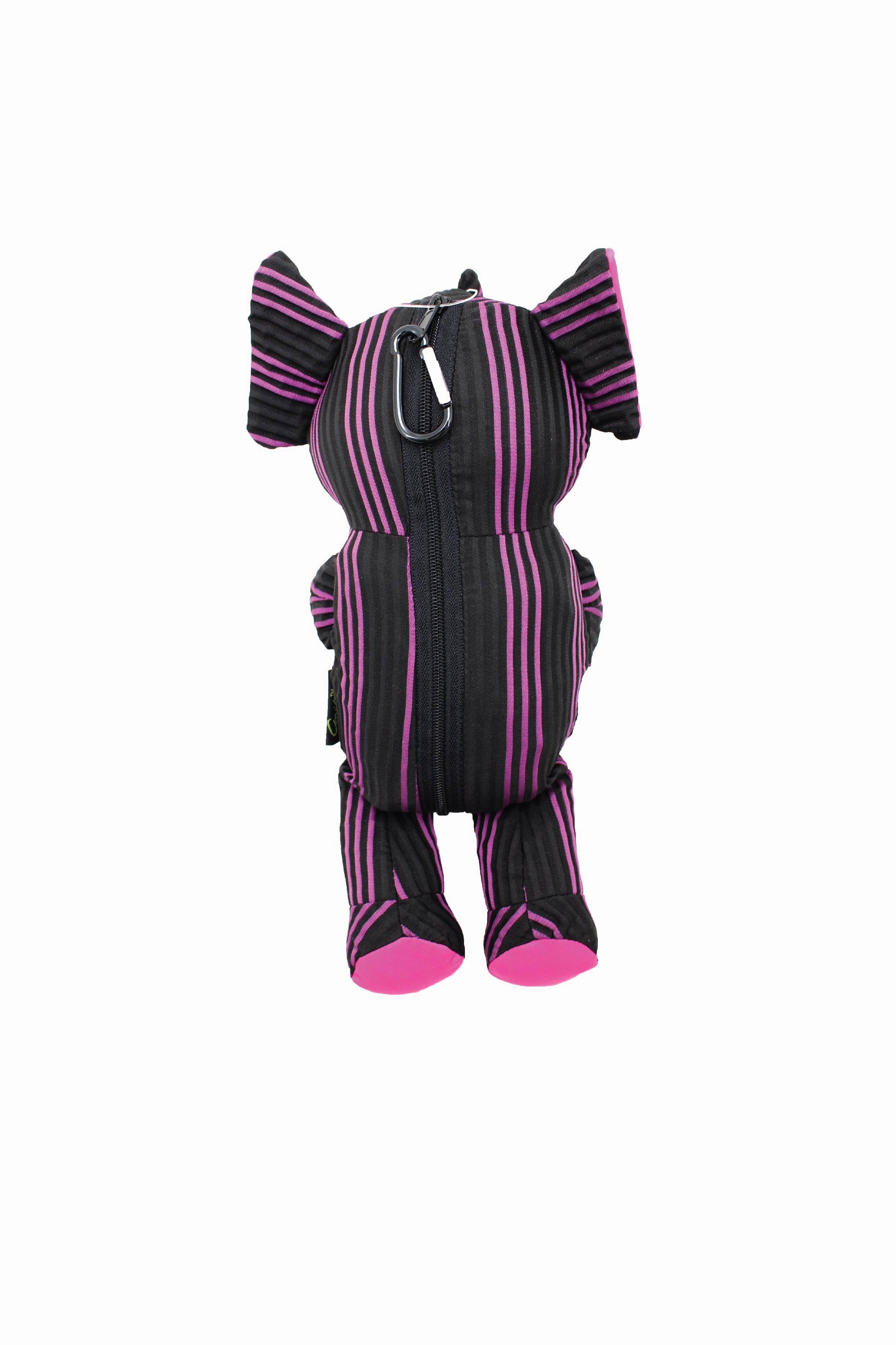 ELEPH FOLDABLE PLEAT 3 STRIPE - TOTE  L :  Black / Pink