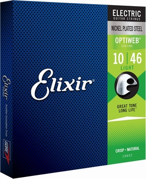Elixir Strings 19052 Coated Nickel Electric Guitar Strings, Light (.010-.046)