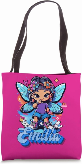 Emilia Name Personalised Gift - Fairy - Fairy Tale Tote Bag