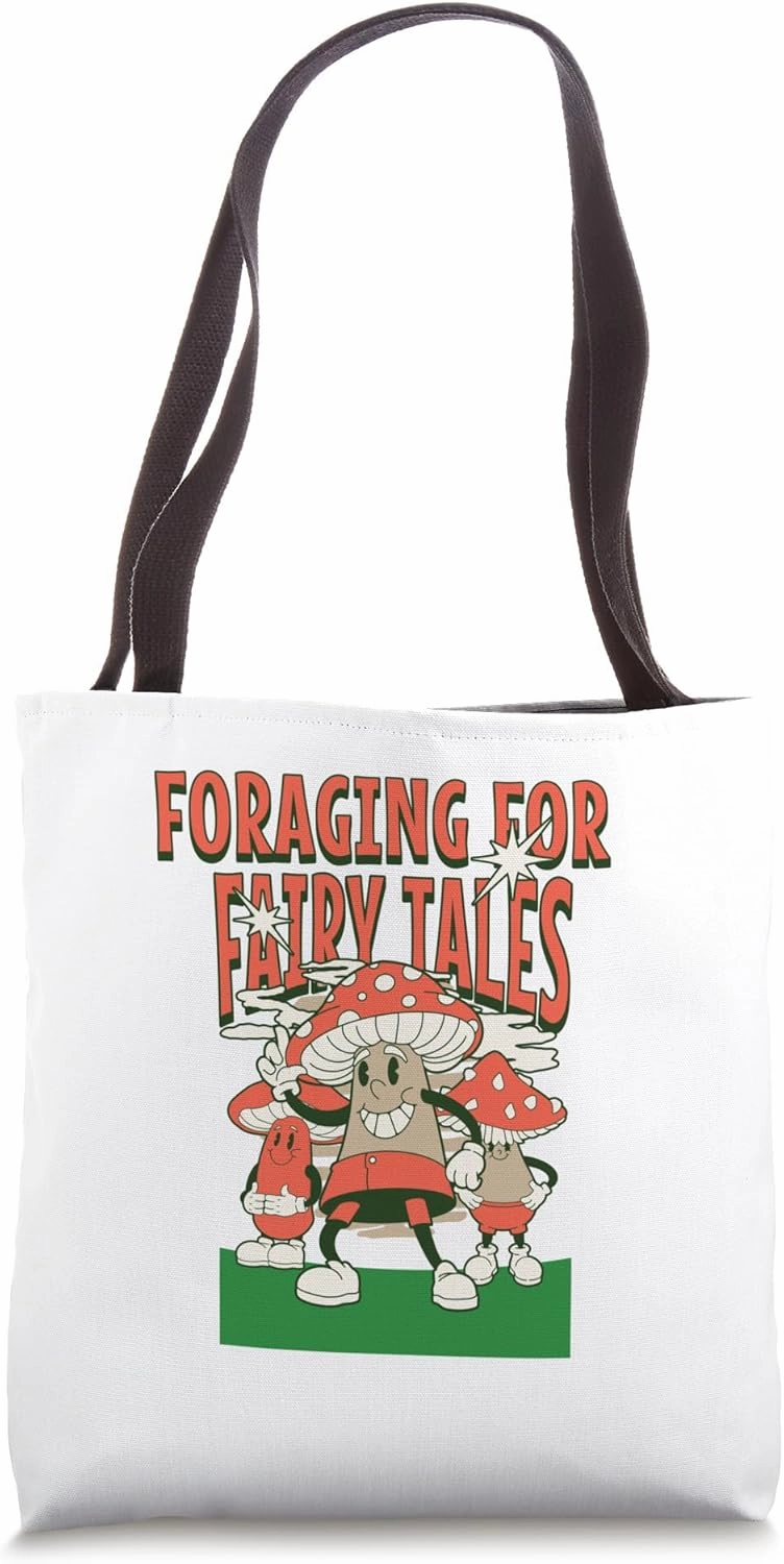 Enchanted Mushroom Hunter Adventure Fairy Tales Fable Fungi Tote Bag