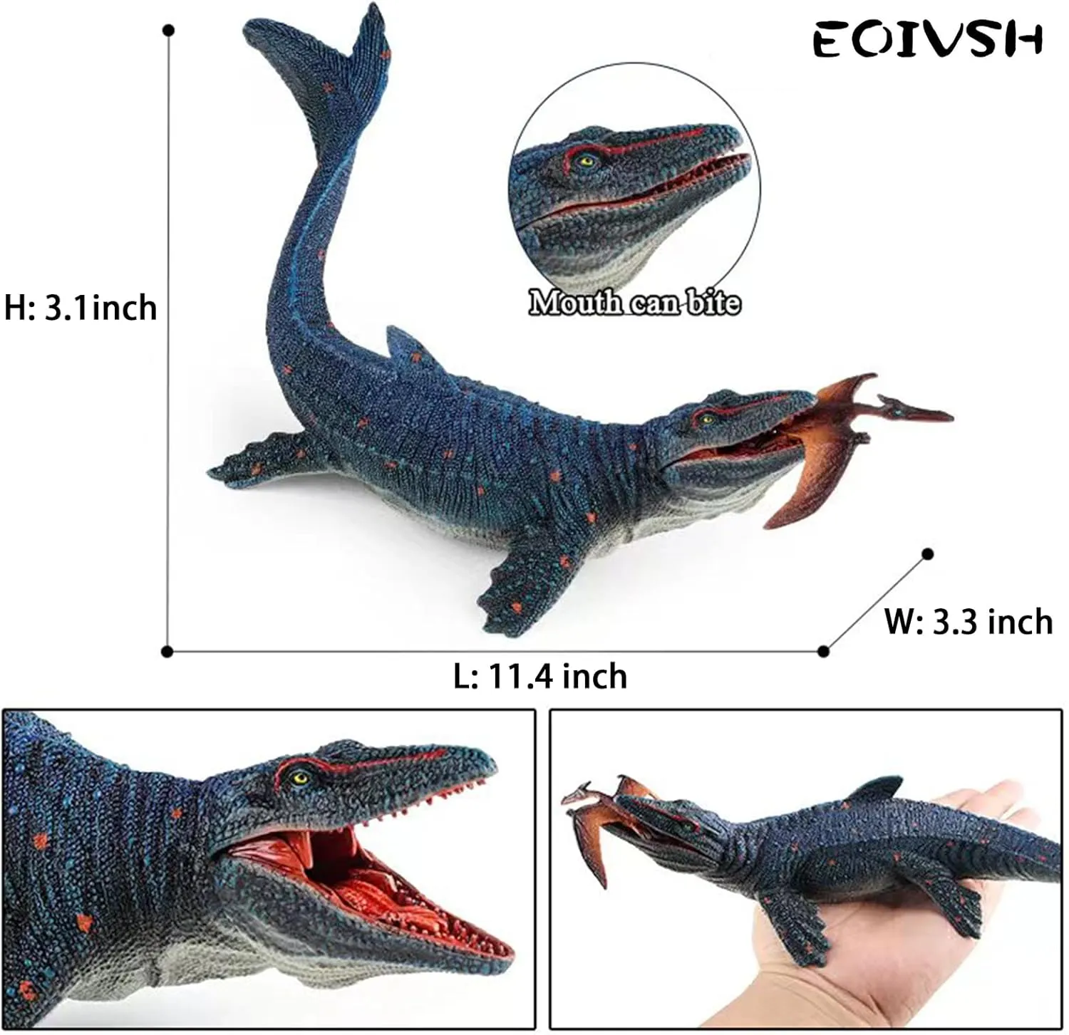 EOIVSH Large Mosasaurus Toy, Top Ocean Pretector Giant Mosasaurus Biting a Pterosaur, Prehistoric Sea Monster Dinosaur Toy Figure for Collectors, Decoration, Gift