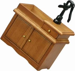 ERINGOGO Miniature Bathroom Wash Sink Dollhouse Furniture Model Wood Simulation Basin for Home Decor Cute Bathroom Accessory for Scale Dollhouse for Miniature Scenes and Projects