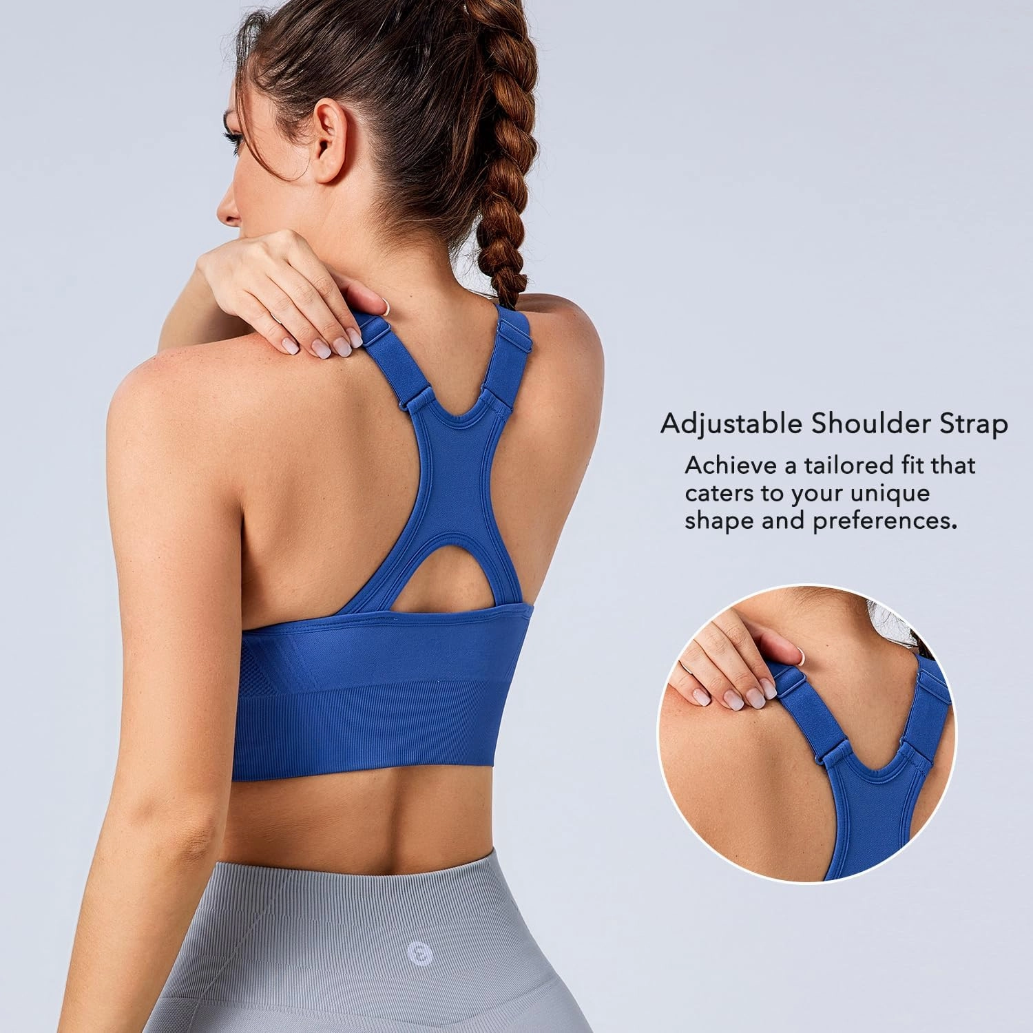 Evercute Adjustable Sports Bras for Women 3/4 Pack Racerback High Support Bras Padded Workout Bras Seamless Yoga Athletic Bra