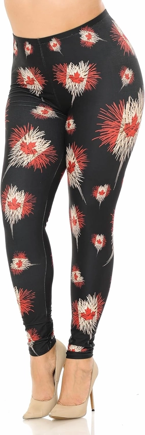 Extra Plus Size - Creamy Soft Premium Women's Laser Printed Skin Smoothing Leggings - 3X - 4X - 5X