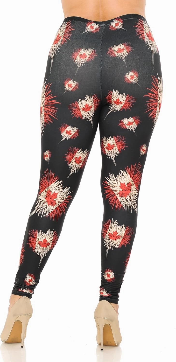 Extra Plus Size - Creamy Soft Premium Women's Laser Printed Skin Smoothing Leggings - 3X - 4X - 5X
