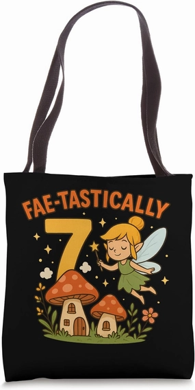 Fae-tastically 7 Fairy for Girls, Whimsical Birthday Fantasy Tote Bag