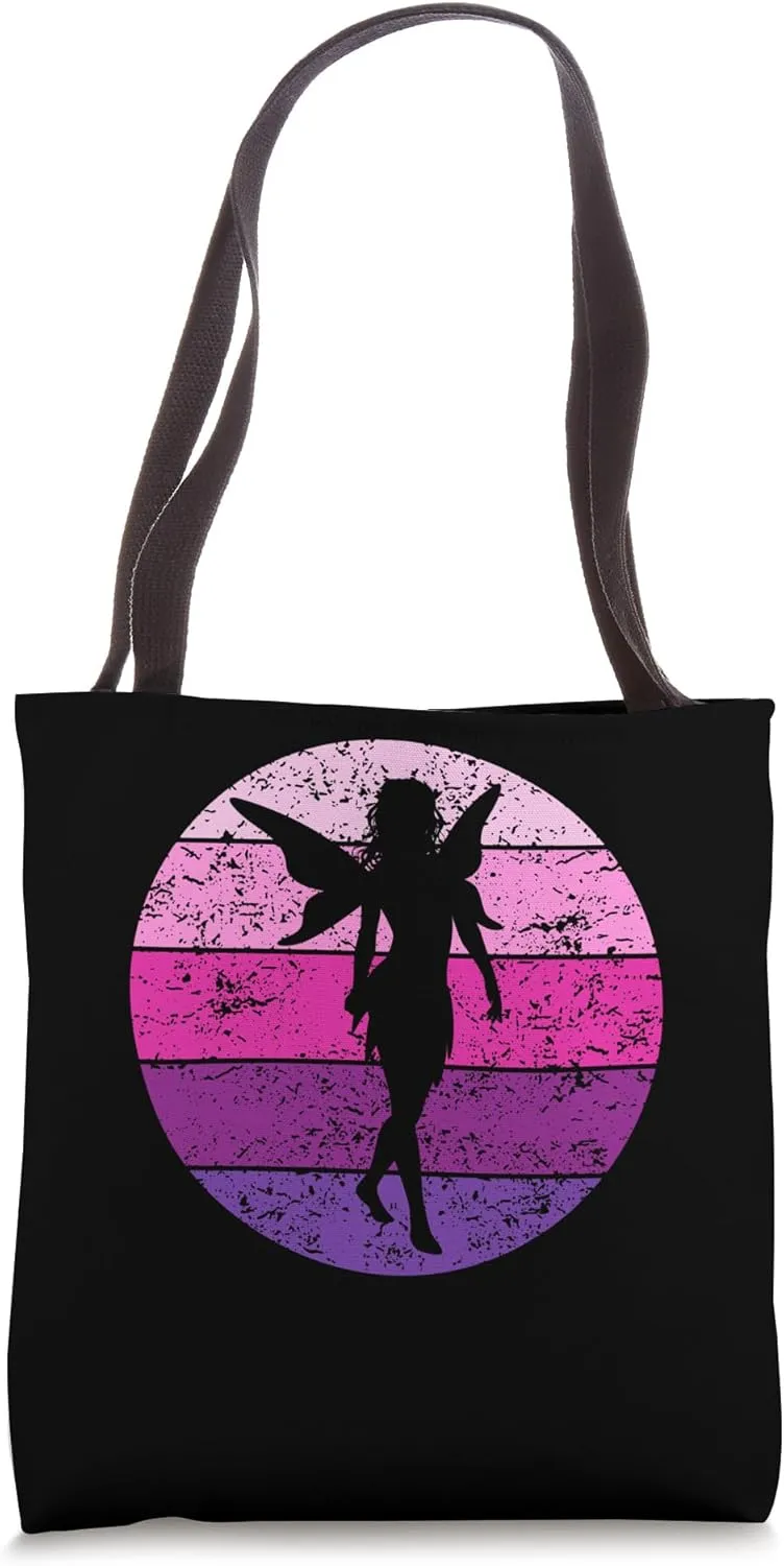 Fairy Elf Magic Fairy with Fairy Wings Vintage Retro Tote Bag