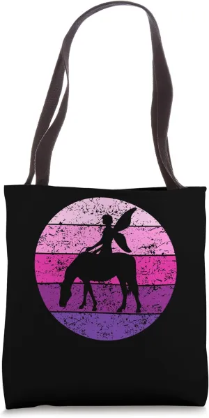 Fairy Horse Elf Magic Fairy with Fairy Wings Vintage Retro Tote Bag