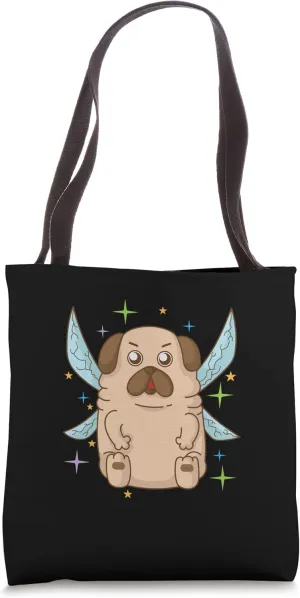 Fairy Pug with magic Wand Tote Bag