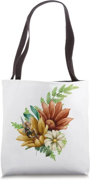 Fairy Relaxing Sitting on Flowers Tote Bag