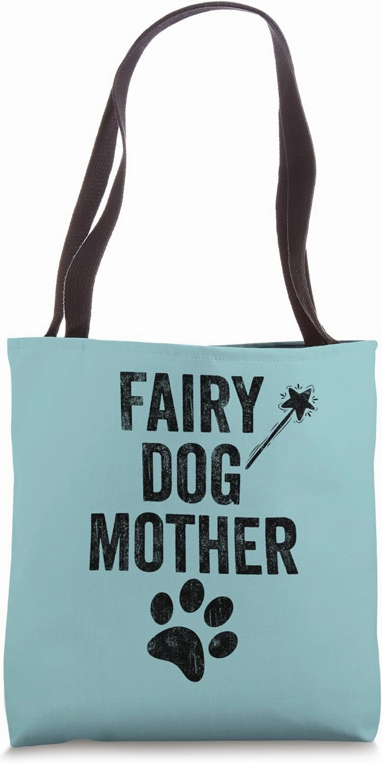 Fairy Dogmother dog Godmother paw print funny dogs mom retro Tote Bag