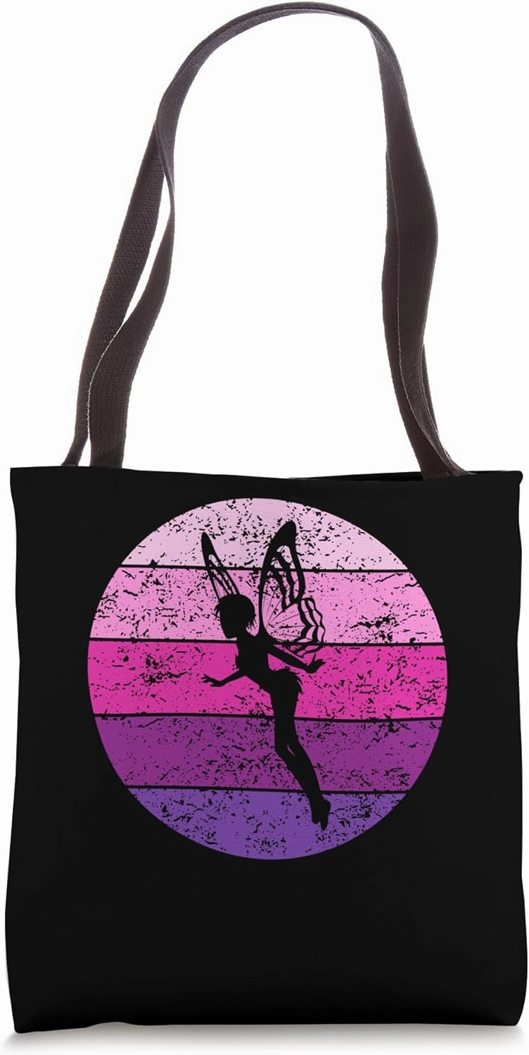 Fairy Elf Magic Fairy with Fairy Wings Vintage Retro Tote Bag