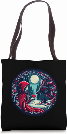 Fairy Tale Little Red Riding Hood Wolf Fairytale Animal Protection Nature Tote Bag