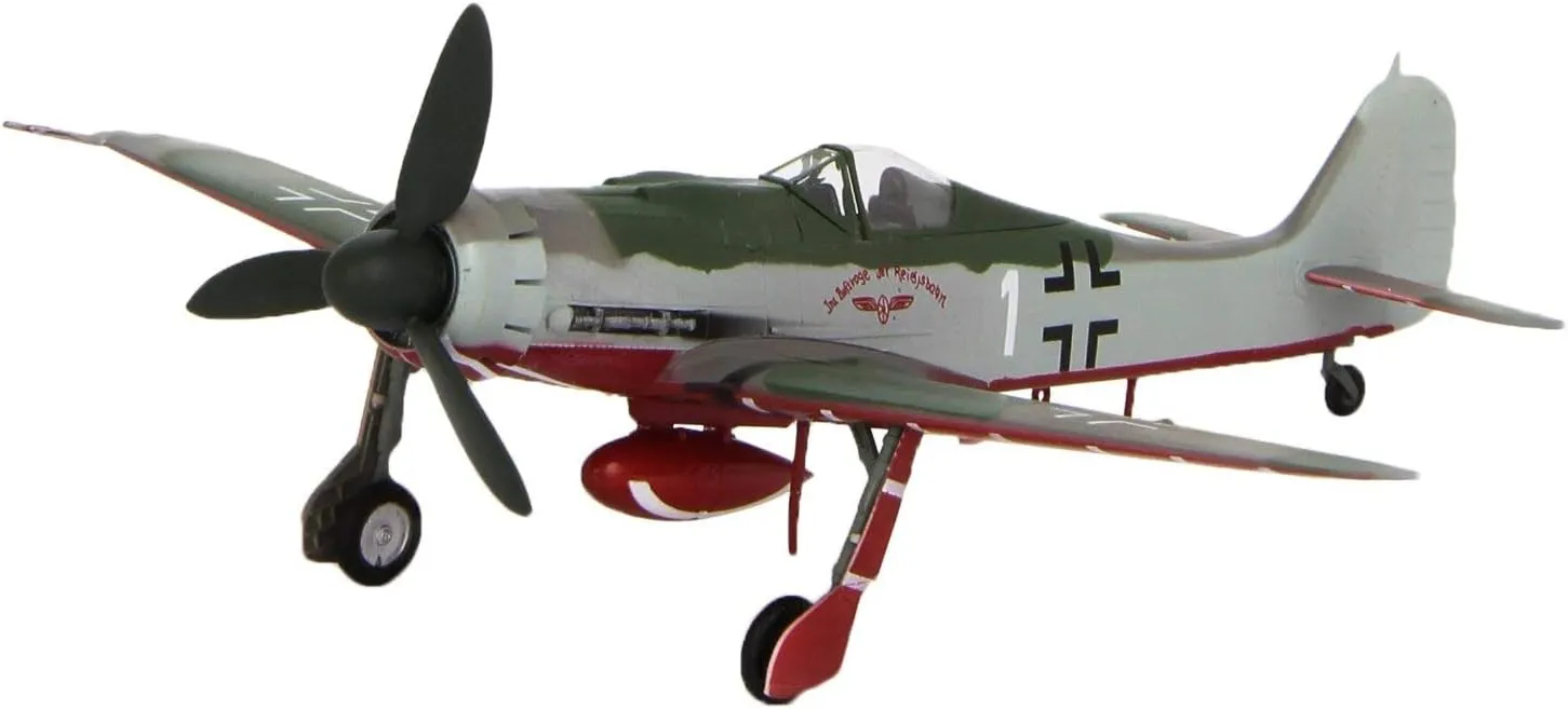 Faller 1:72 Scale Focke Wulf FW-190D-9 JV44 Germany 1945 Pre-Built Pre-Painted Plastic Model Kit for Teenagers and Adults Boys Military History Enthusiasts Model Builders