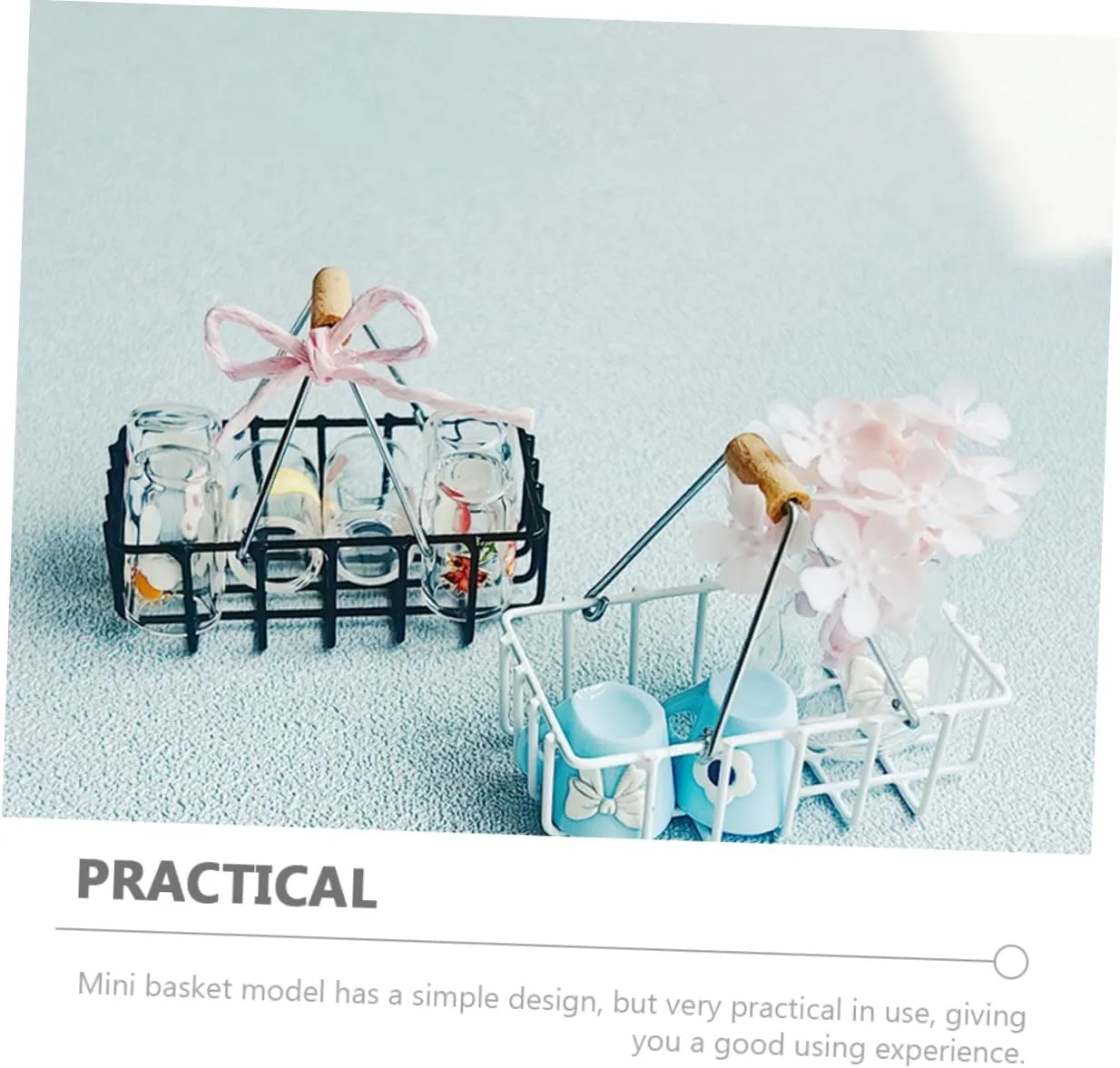 FAVOMOTO 4pcs Miniature Basket Model Decorative Simulation Baskets for Dollhouse Accessories Lightweight Compact Design for Creative Play and Imaginative Scenarios