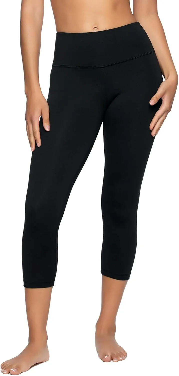 Felina Super Soft Sueded Womens Capri Leggings - Squat Proof & Breathable, Tummy Control Yoga Pants