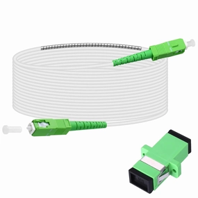 Fiber Optic Internet Cable,SC/APC to SC/APC Armored Single Mode Patch Cable,Fiber Optic Jumper Optical Patch Cord - SIMPLEX - 9/125um - OS1/OS2 Compatible, LSZH White,10M/33ft