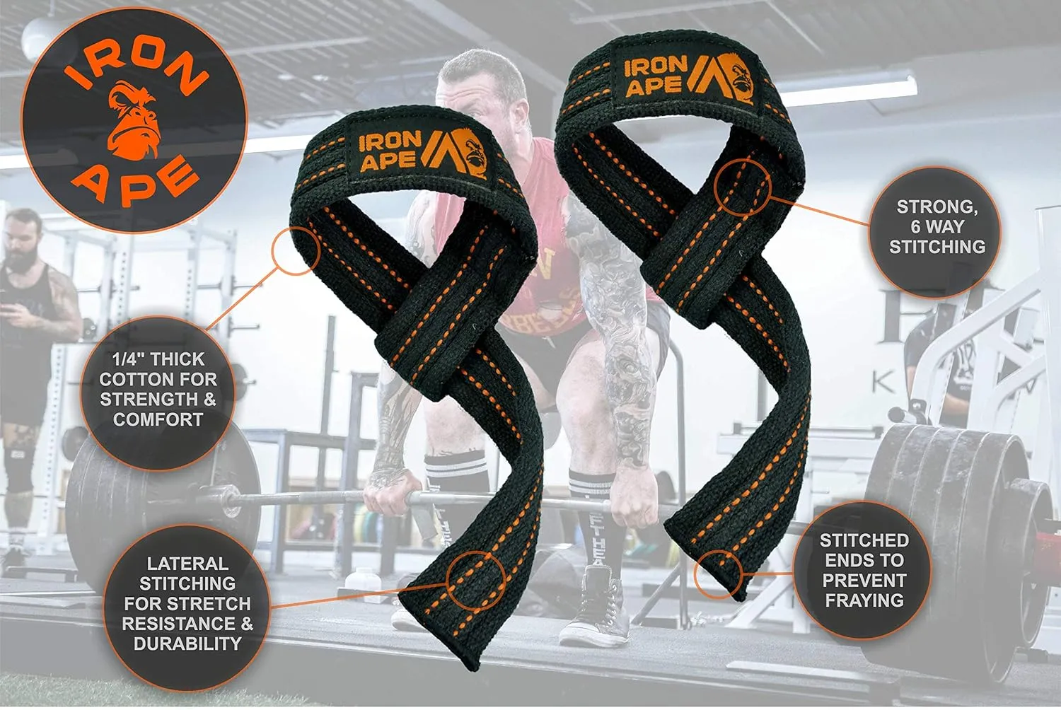 Figure 8 Straps and Traditional Weightlifting Wrist Straps for Weight Lifting and Deadlift, Multi Pack, Cotton, 3 Sizes