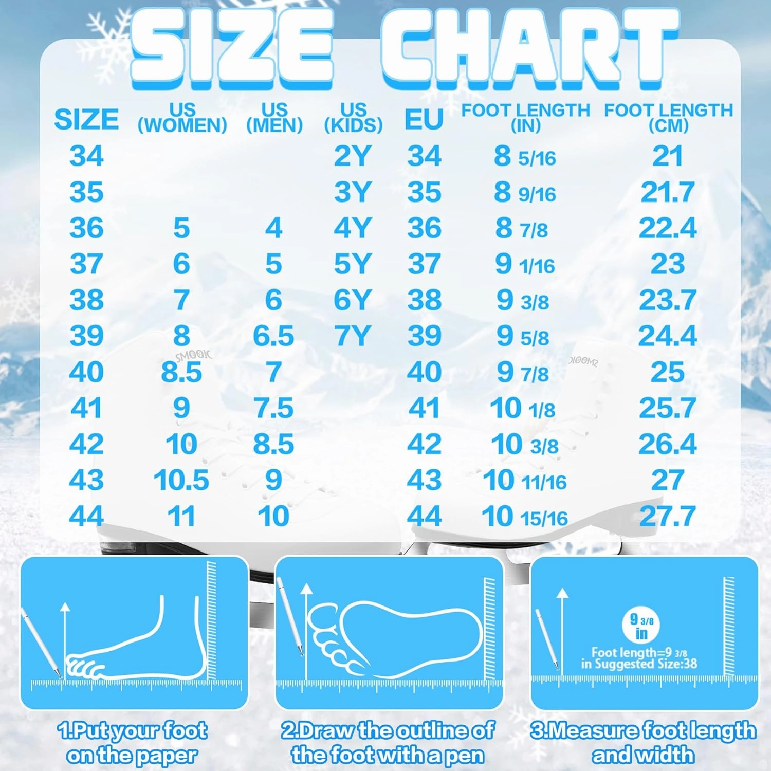 Figure Ice Skates for Women and Men - Air Cushion Deluxe Hockey Ice Skate Premium Leather Skates Indoor Outdoor Rink for Teens Beginner
