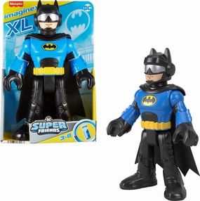 Fisher-Price Imaginext DC Super Friends Preschool Toy Batman XL 10-Inch Poseable Figure, Biker Blue, for Pretend Play Kids Ages 3  Years
