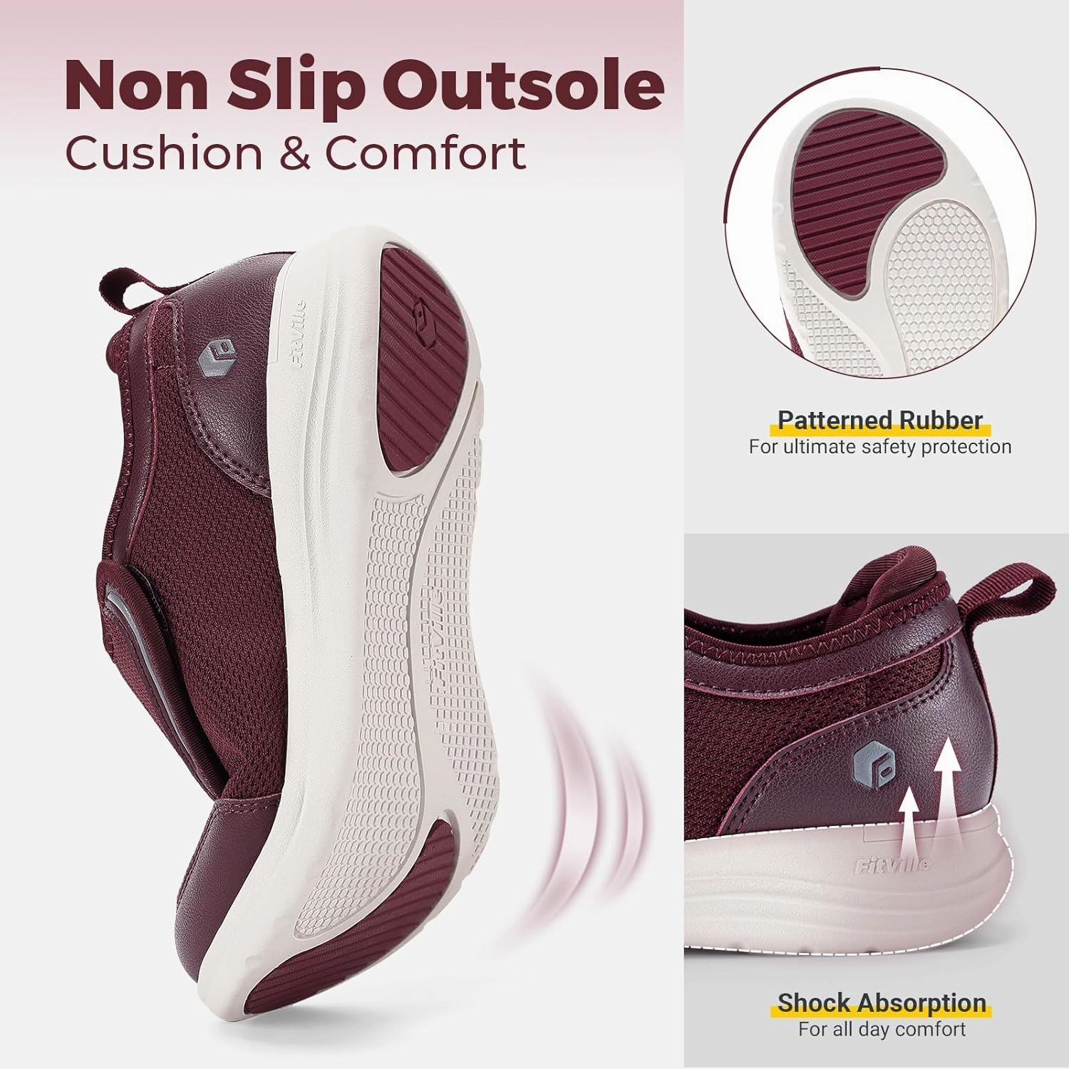 FitVille Diabetic Shoes for Women Wide Width with Arch Support, Fully Adjustable Straps Extra Wide Shoes for Women