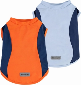 Fitwarm 2 Pack UPF 50  UV Sun Protection Dog Shirt, Quick Dry Summer Dog Clothes for Small Dogs Boy Girl, Reflective Label, Lightweight Breathable Cooling Vest, Pet Cat Outfit, Orange, Blue, Small