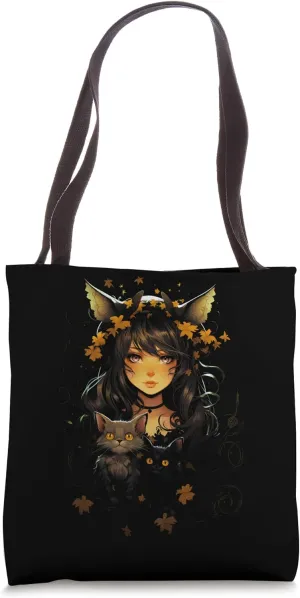 Floral Enigmatic Fairy With Her Cute Cats Fairycore Beauty Tote Bag