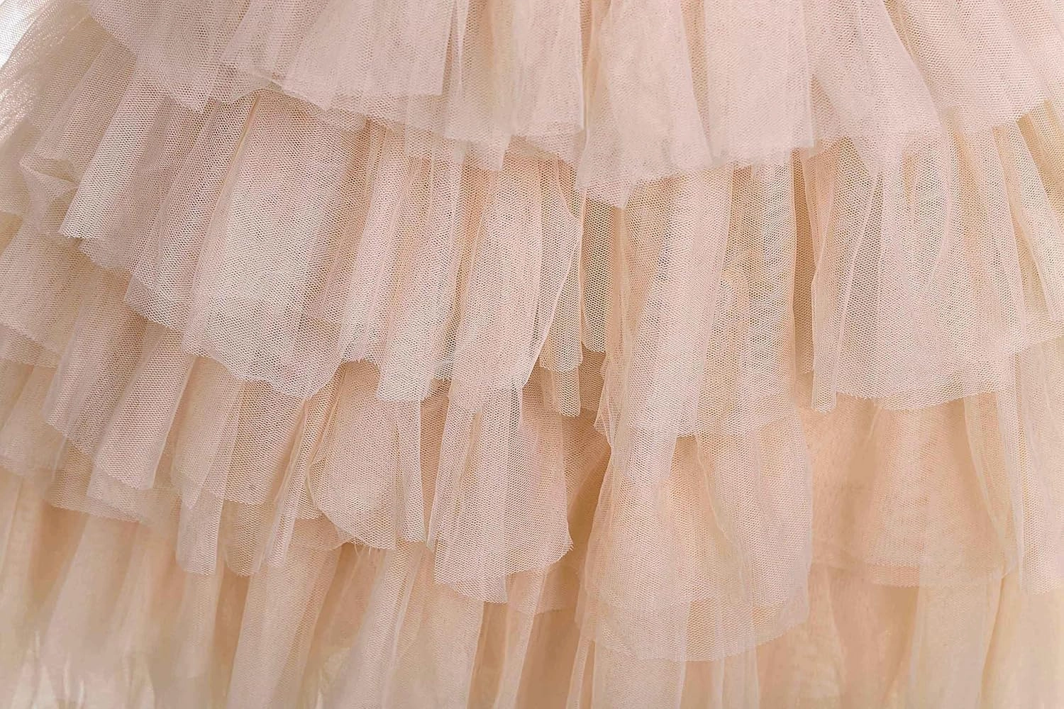 Flower Girl Dress for Wedding, Girls Full Length Fancy Tutu Tulle Tiered Lace Party Dresses