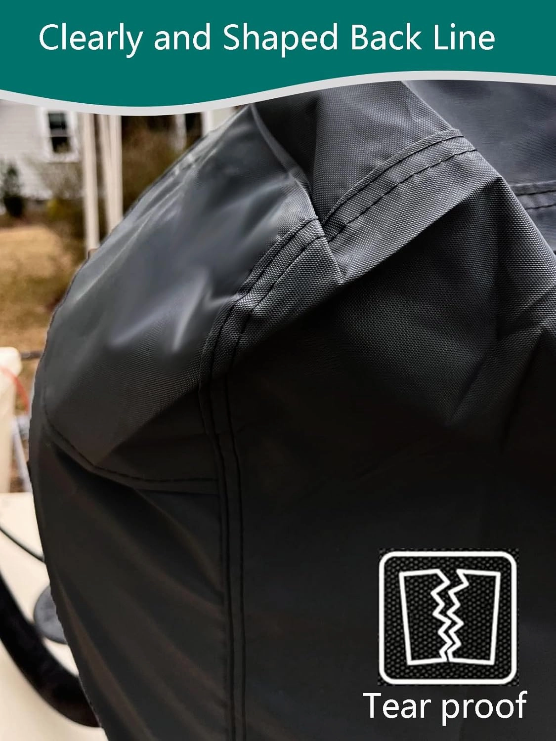 FLYMEI Outboard Motor Cover, 600D Boat Engine Hood Covers Waterproof & Heavy Duty - Fit for Motor 115-225 HP, Black