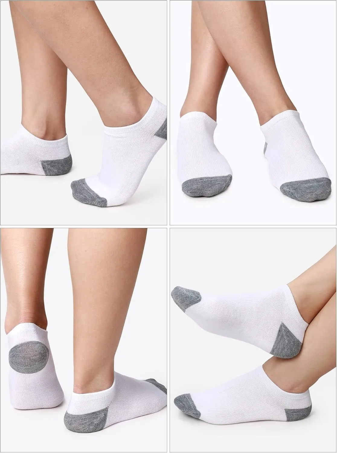 Foaincore 100 Pairs Cushion Low Cut Socks Bulk Unisex Breathable Casual Short Ankle Socks for Men Women Homeless