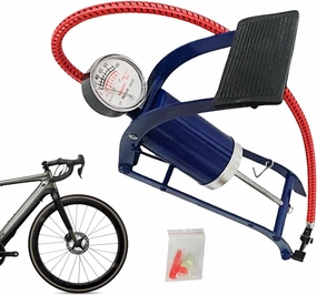 Foot Pump, Foot Air Pump, Portable Foot Pump with Pressure Gauge, Basketball and Air Pump, Multi-Use Tire Pump - Suitable for Cars, Bikes, Motorcycles, and Inflatables