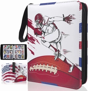 Football Card Binder 900 Pockets, 9-Pocket Album for Sports Trading Cards, Portable Collectible Binder with 50 Removable Sleeves