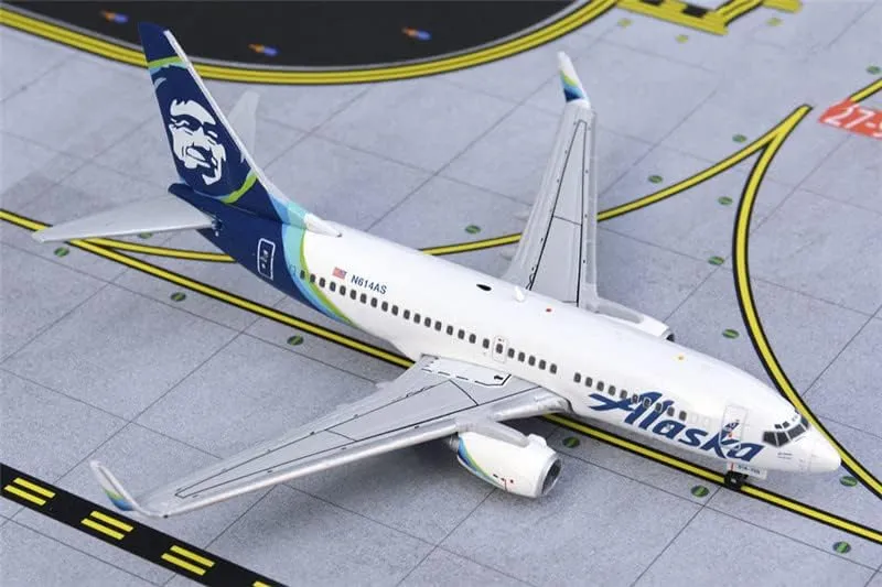 for GeminiJets for Alaska Airlines for Boeing B737-700W N614AS 1/400 DIECAST Aircraft Pre-builded Model