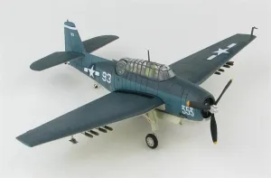 for Hobby Master TBF-1C Avenger White 93 of VT-15 for US Navy USS Essex (CV-9) The Battle of Leyte November 1944 1:72 Aircraft Pre-Built Model