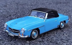 for Norev for Mercedes for Benz for 190 SL 1957 Blue 1:18 Truck Pre-Built Model