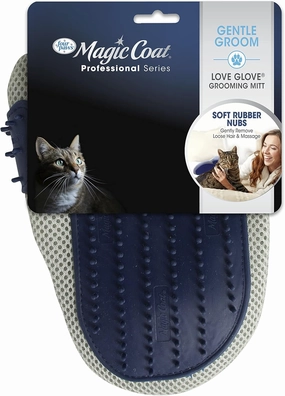 Four Paws Magic Coat Professional Series Love Glove Silicone Cat Grooming Mitt, Deshedding & Dematting, 1 Count